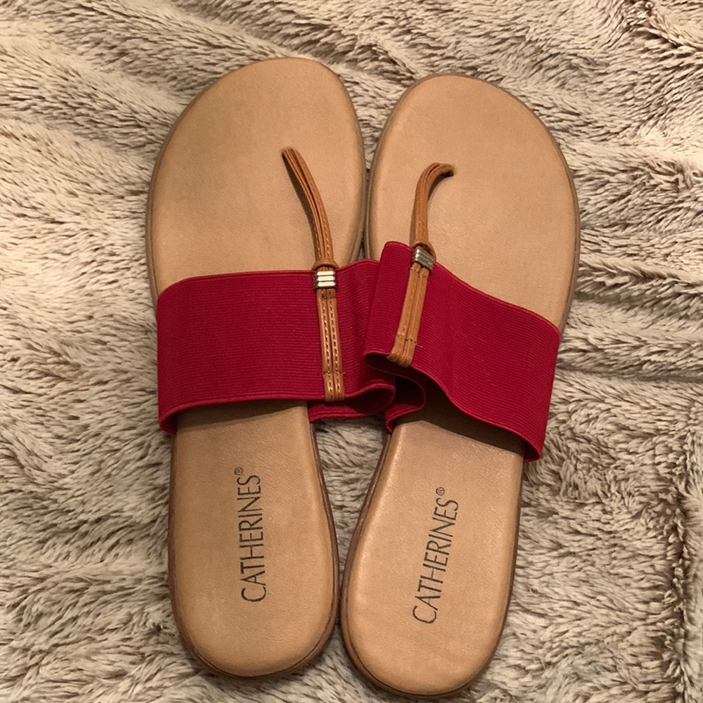 Catherines Red Strap Sandals